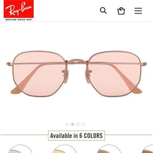 Ray Ban Pink Lens Hexagon Glasses
